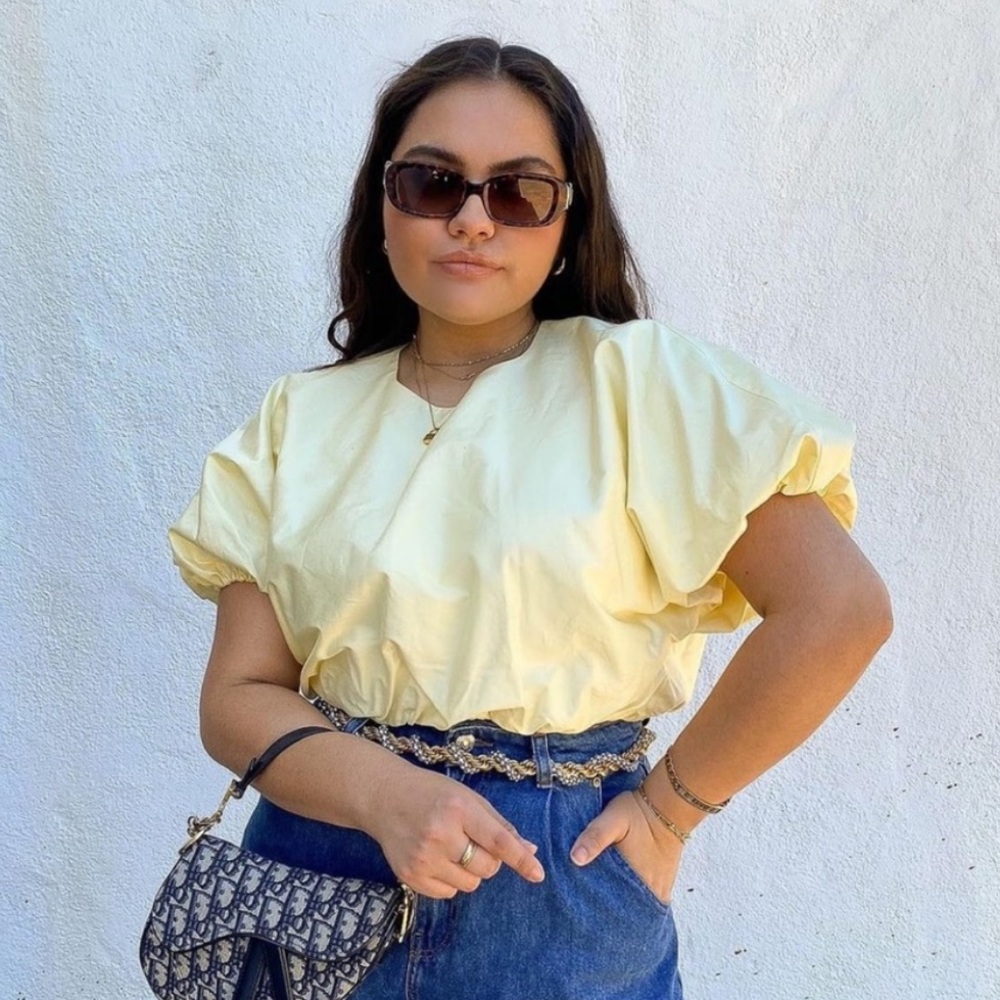Yellow crop top